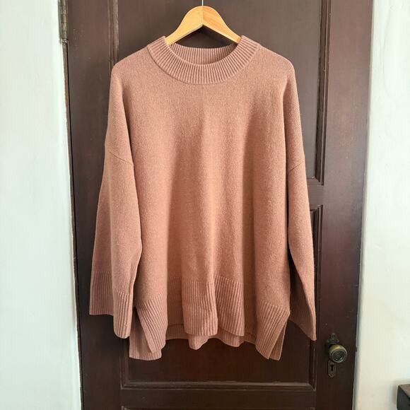 MADEWELL | Camel (Re)sourced Cashmere Belleville Sweater Wide sleeve | XL - Picture 2 of 9